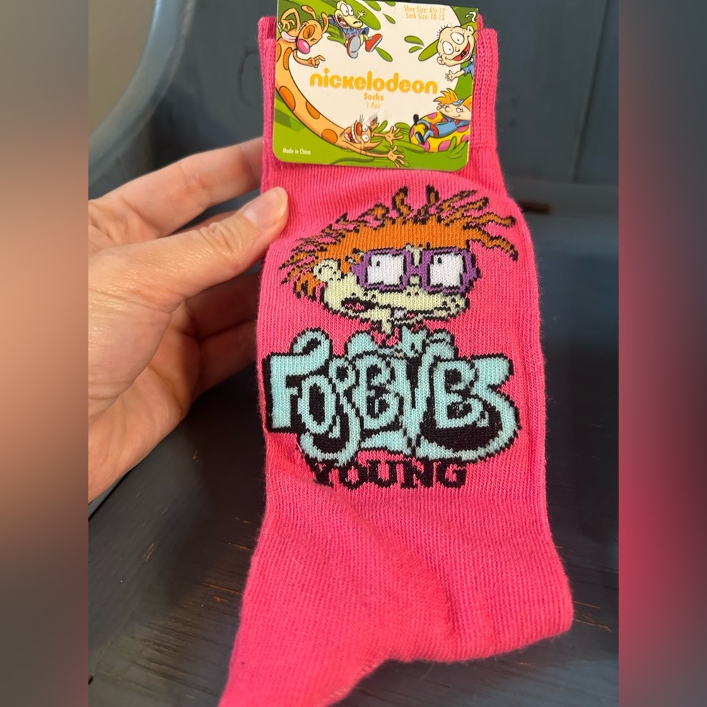 Nickelodeon Bright Pink Socks | Adult Size 10-13